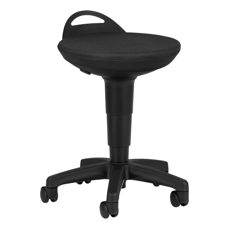 Tabouret roulant à hauteur réglable , Noir, noir, noir, noir