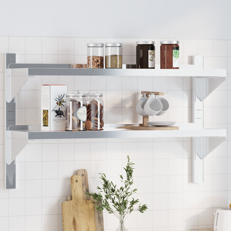 Hamida Stainless Steel Bracket Shelf, 60cm H x 100cm W x 23.5cm D