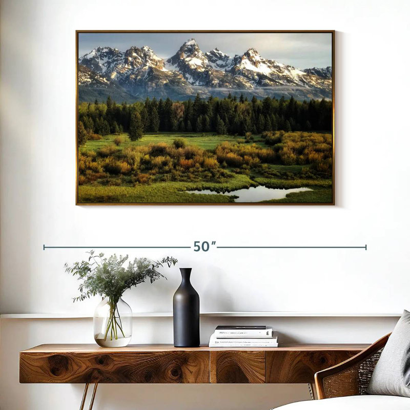 Grand Teton Beauty, Cadre flottant doré, 40 po x 27 po