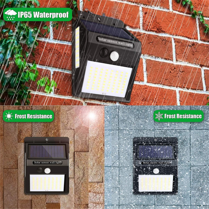 0.005 Watt LED Solar Power Dusk to Dawn Outdoor Security Wall Pack with Motion Sensor