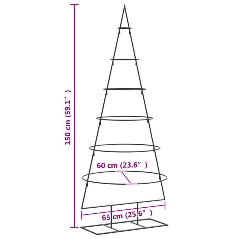 Steel Holiday Shaped Ornament, 150cm H x 65cm W x 60cm D