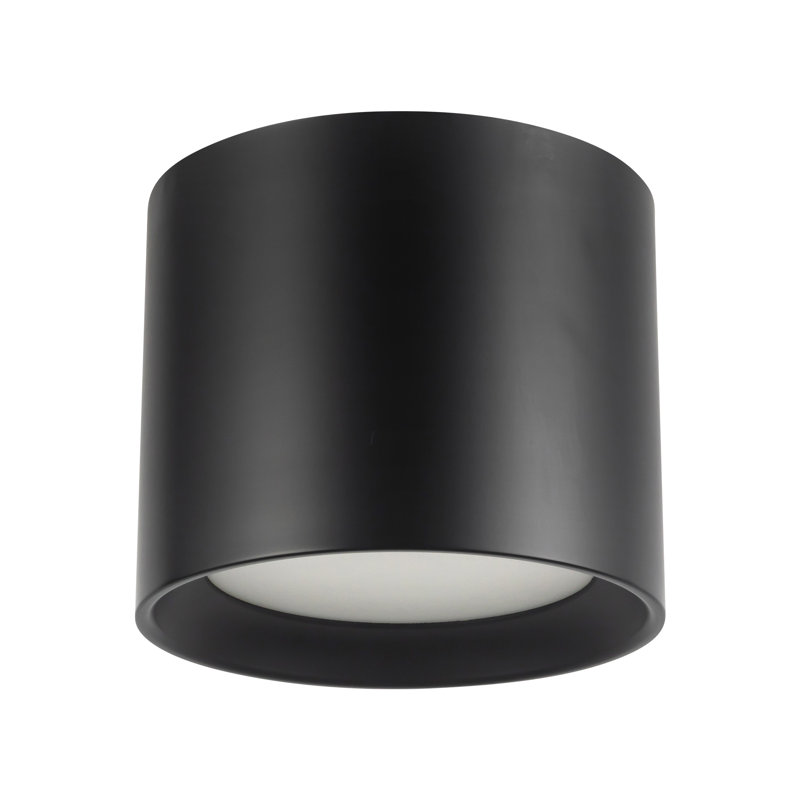 Uma 7-in Black dimmable LED Semi-Flush Mount, Matte Black, Height 6 in
