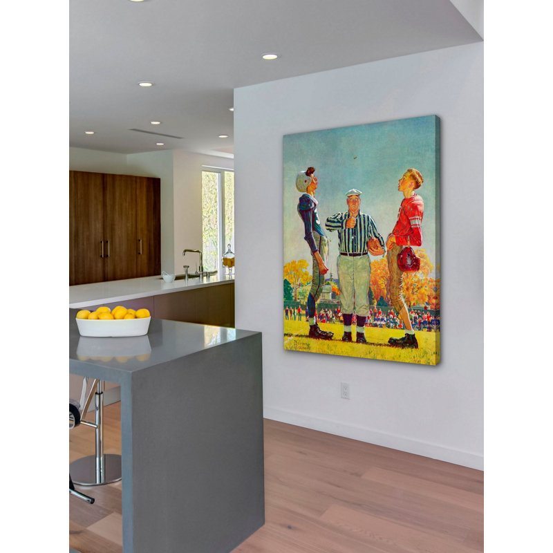 «Coin Toss» par Norman Rockwell, reproduction sur toile tendue, H 31 po x l 24 po x P 1,5 po