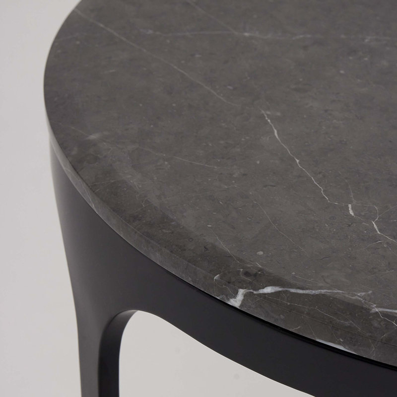 Camilla Marble End Table, Matte Black, Terra Brown, 22" H x 20" W x 20" D