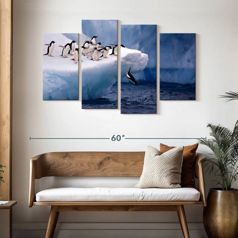 Brampt Penguins Diving, 32" H x 52" W