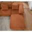 Orange en forme de L, 5 pièces, revêtement en chenille, design combiné, salon moderne modulaire essentiel en orange, chenille, soutien pour un moment de détente-214437718-214437719