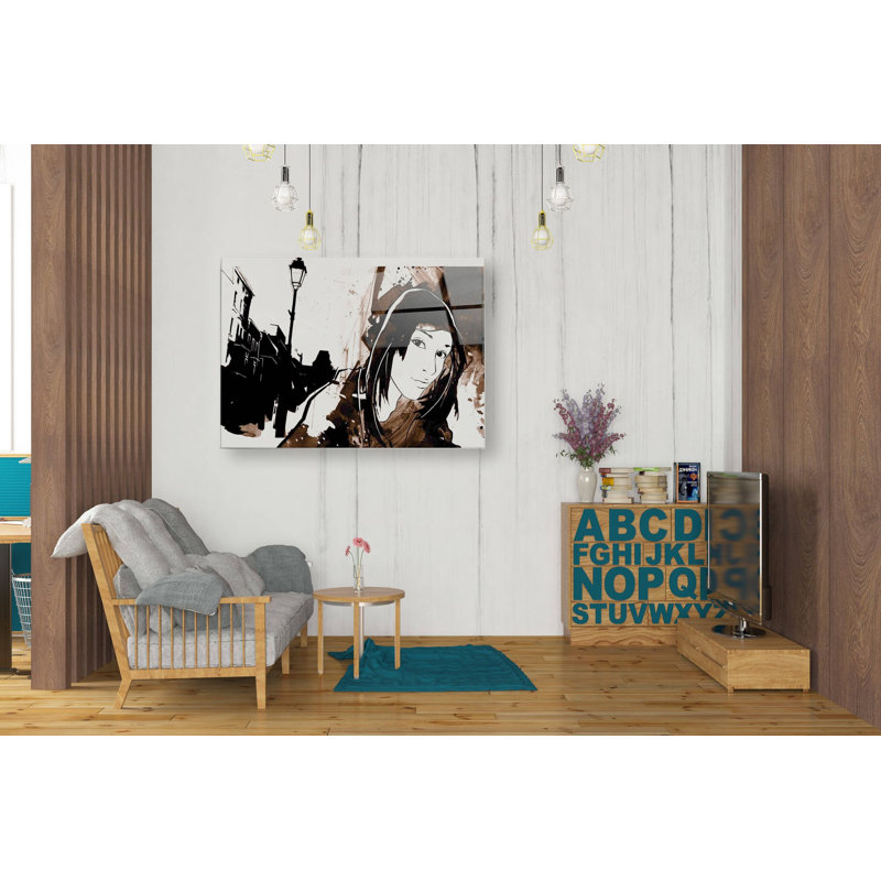 «Unmasked 3» par Jonathan Lam, art mural en verre acrylique, H 24 po x l 36 po x P 0,2 po