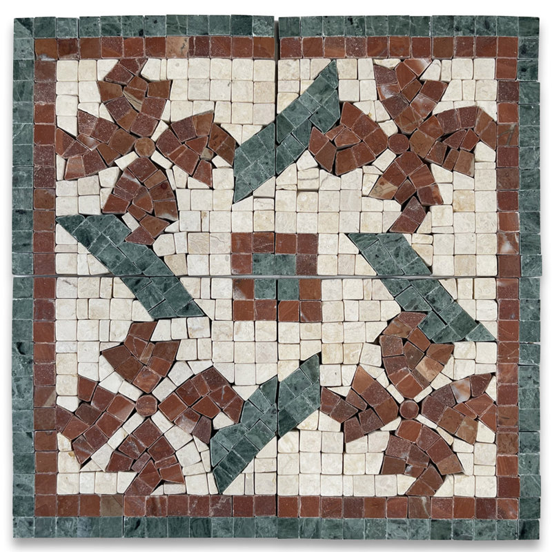 Carreau de mosaïque en marbre 5 po x 5 po
