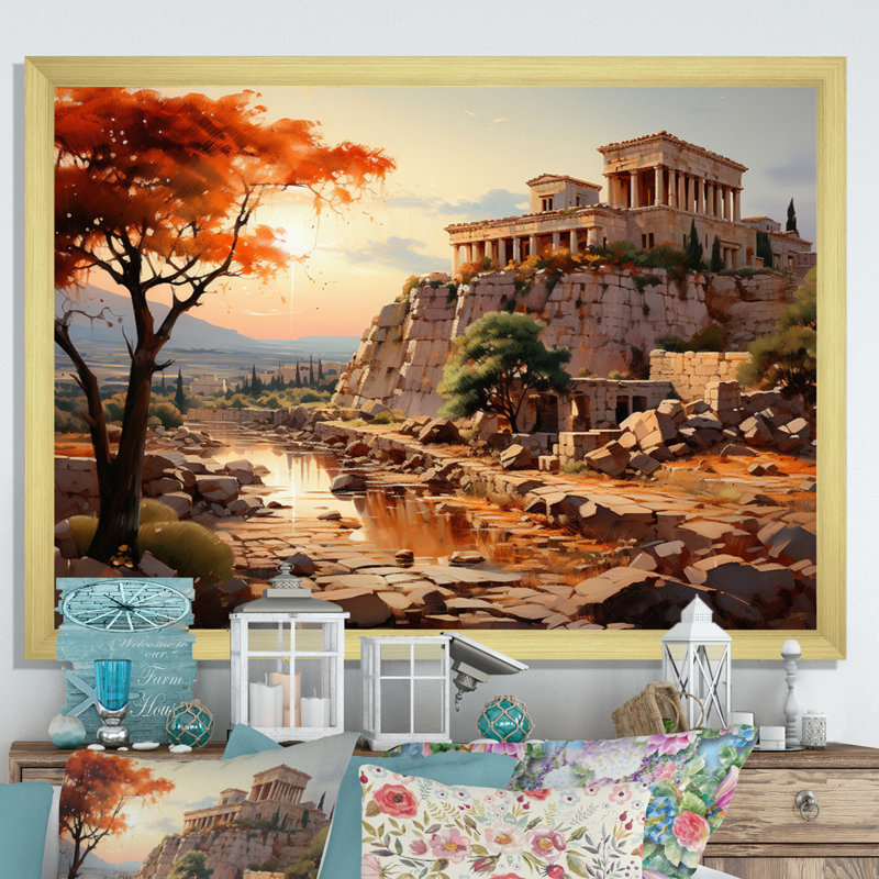 «Grèce Emperor Dreams I», reproduction sur toile, Cadre doré à une seule photo, H 24 po x l 32 po x P 1 po
