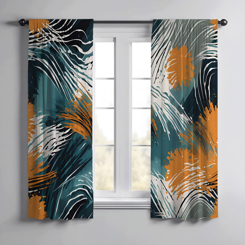 Paire de rideaux semi-transparents Endijs, L 20 po x L 61 po
