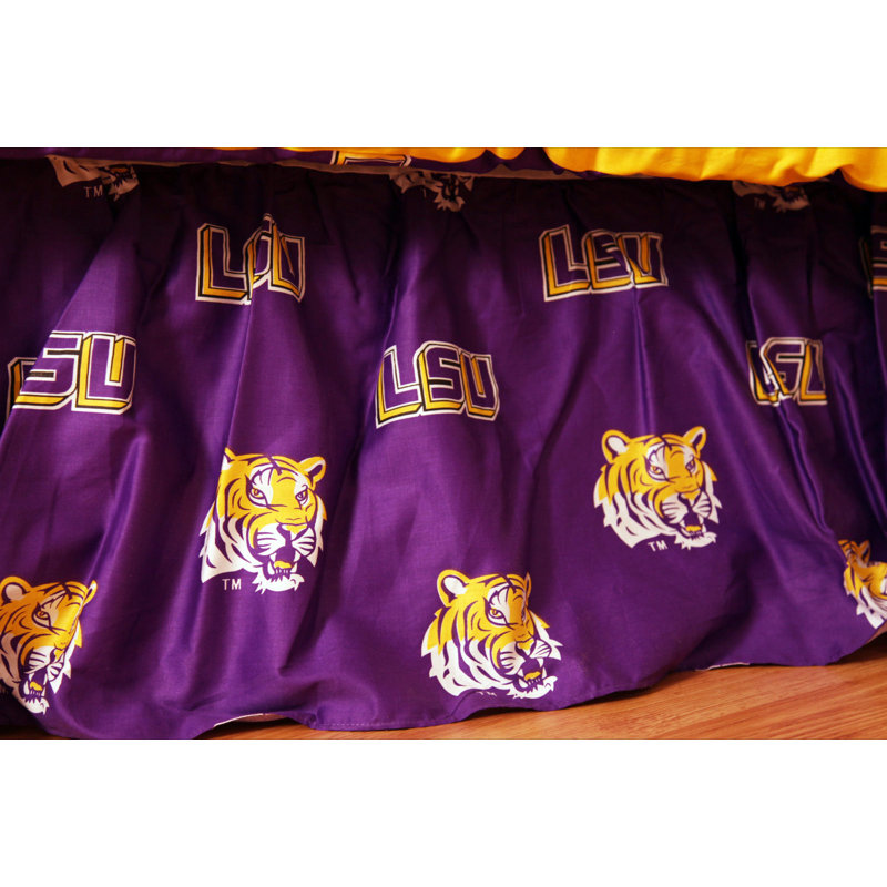 NCAA Ruffled Bed Skirt, King, LSU