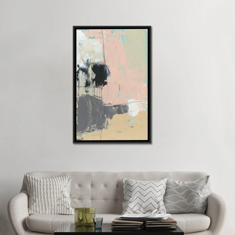 « rose-a-boo ii », reproduction sur toile, H 26 po x l 18 po x P 1,5 po, Toile encadrée noire, Pas de tapis