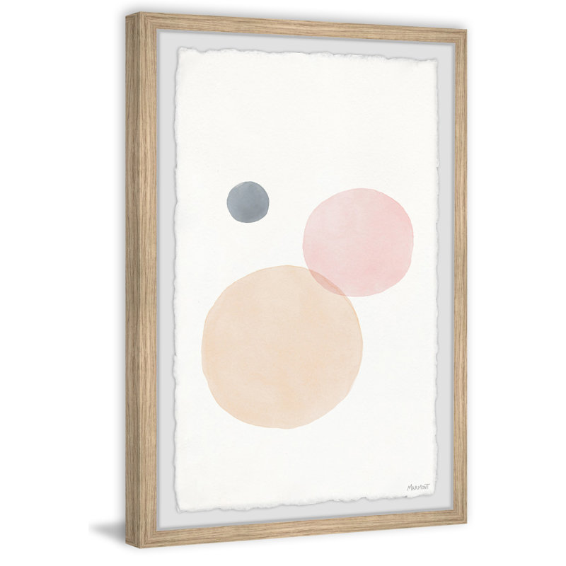 Little Grey Dot - Single Picture Frame Painting, 45cm H x 38cm W x 3.81cm D