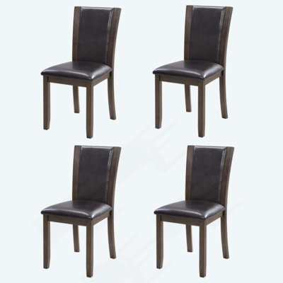 Chaises de salle à manger seulement, ensemble de 4 chaises de salle à manger en bois, chaise de cuisine avec siège rembourré, chaise d'appoint rembourrée pour salle à manger, salon, cuisine