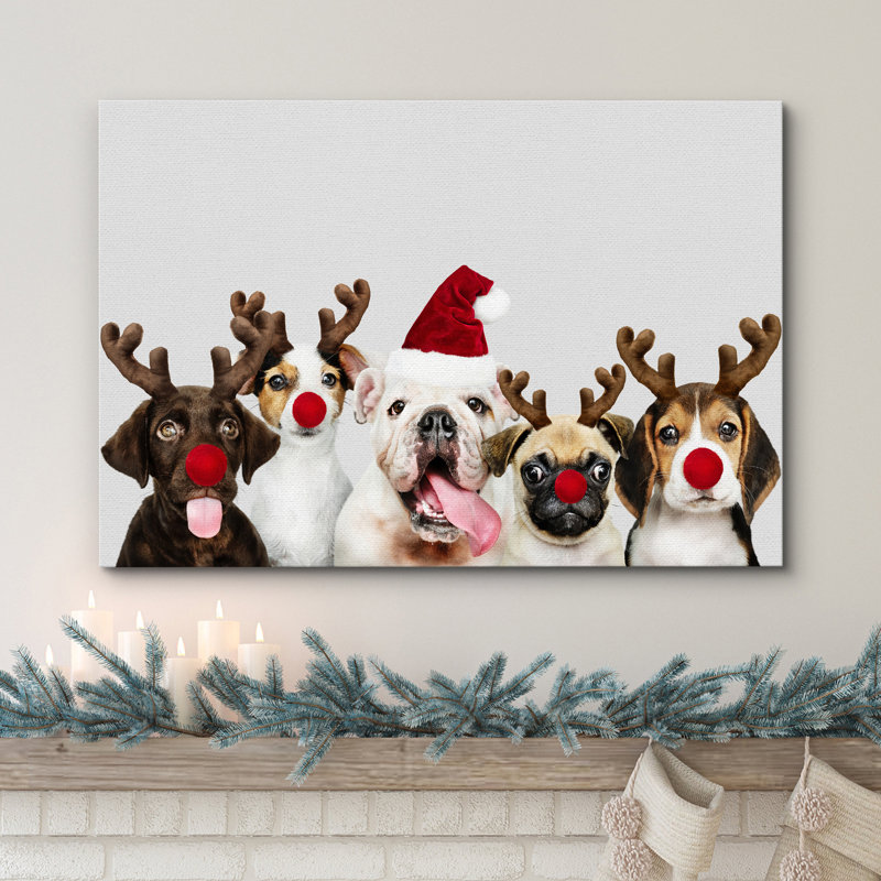 Fêtes de Noël célébrant la décoration des chiens, H 32 po x l 48 po