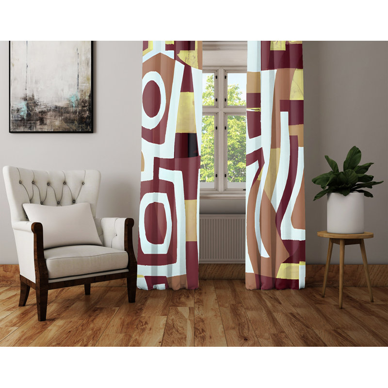 Paire de rideaux semi-transparents en polyester Datavius, L 20 po x L 61 po