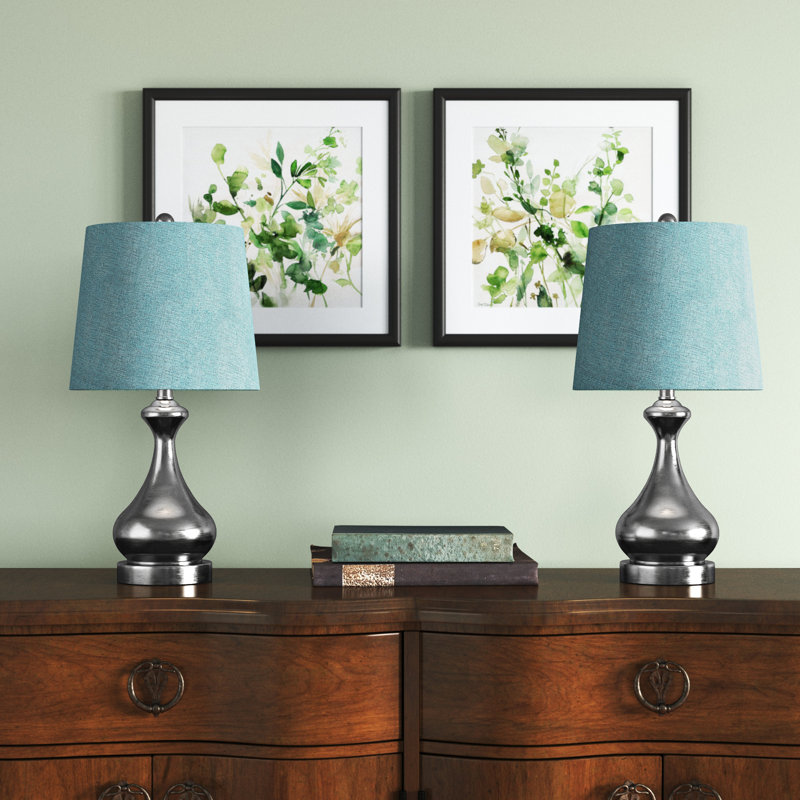 Fairwinds Metal Table Lamp, Brushed Nickel, Light Gray