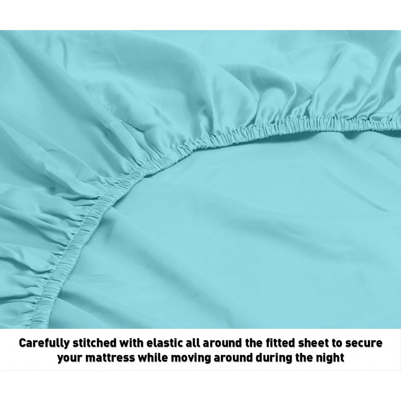 Microfiber Sheet Set, Aqua, Queen