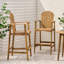 Ensemble de 2 tabourets d'extérieur en bois d'acacia, teint naturel