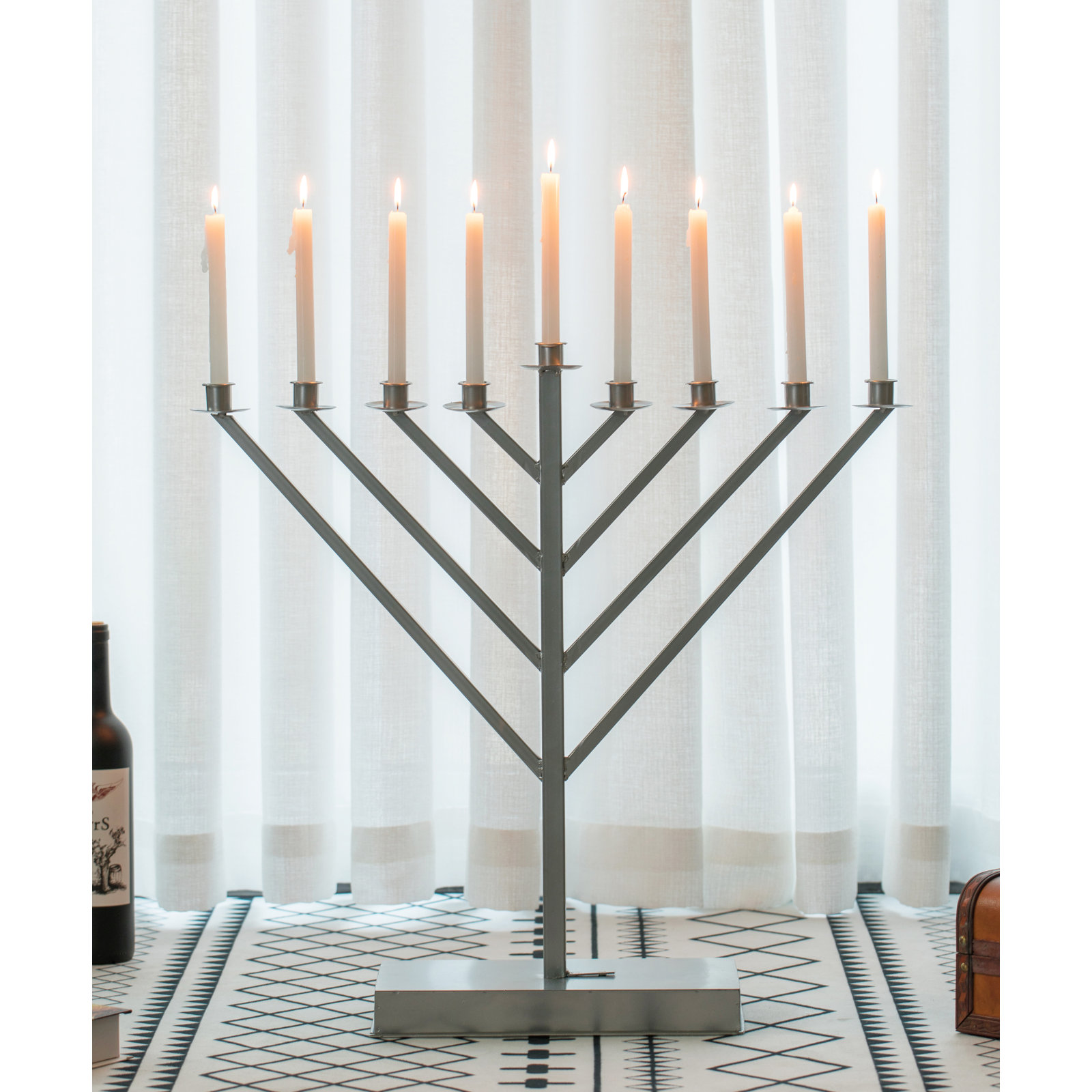 Synagogue Menorah, 24" H x 6.25" W x 25.5" D