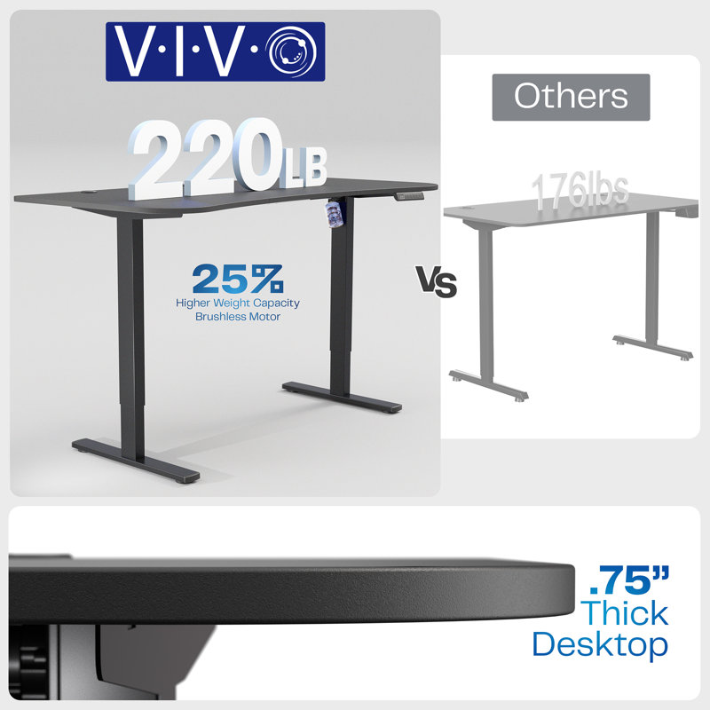 Electric 63” X 32” Standup Desk, Black, Reclaimed Wood