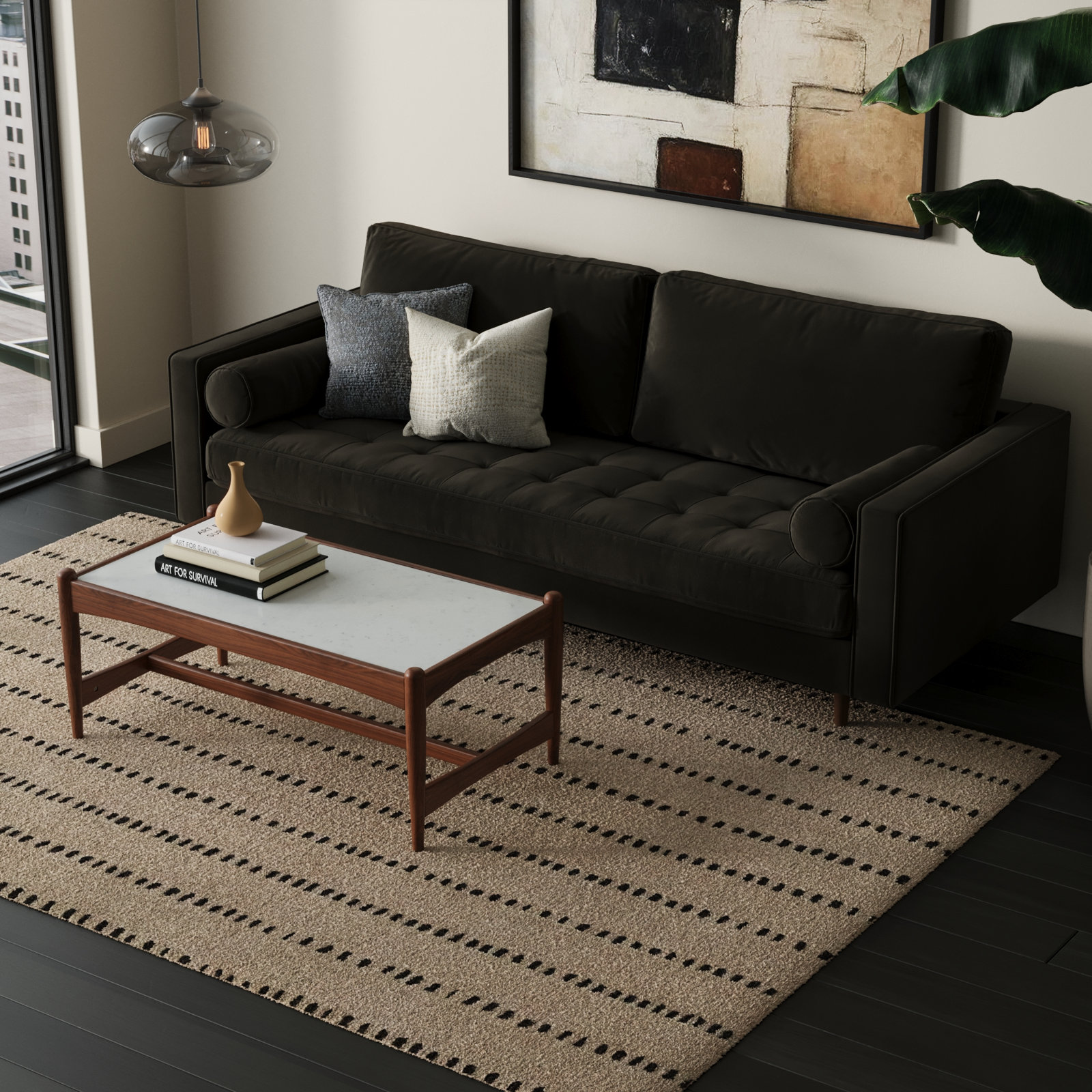 Pritchett 83" Velvet Sofa, Bella Smoke Performance Velvet