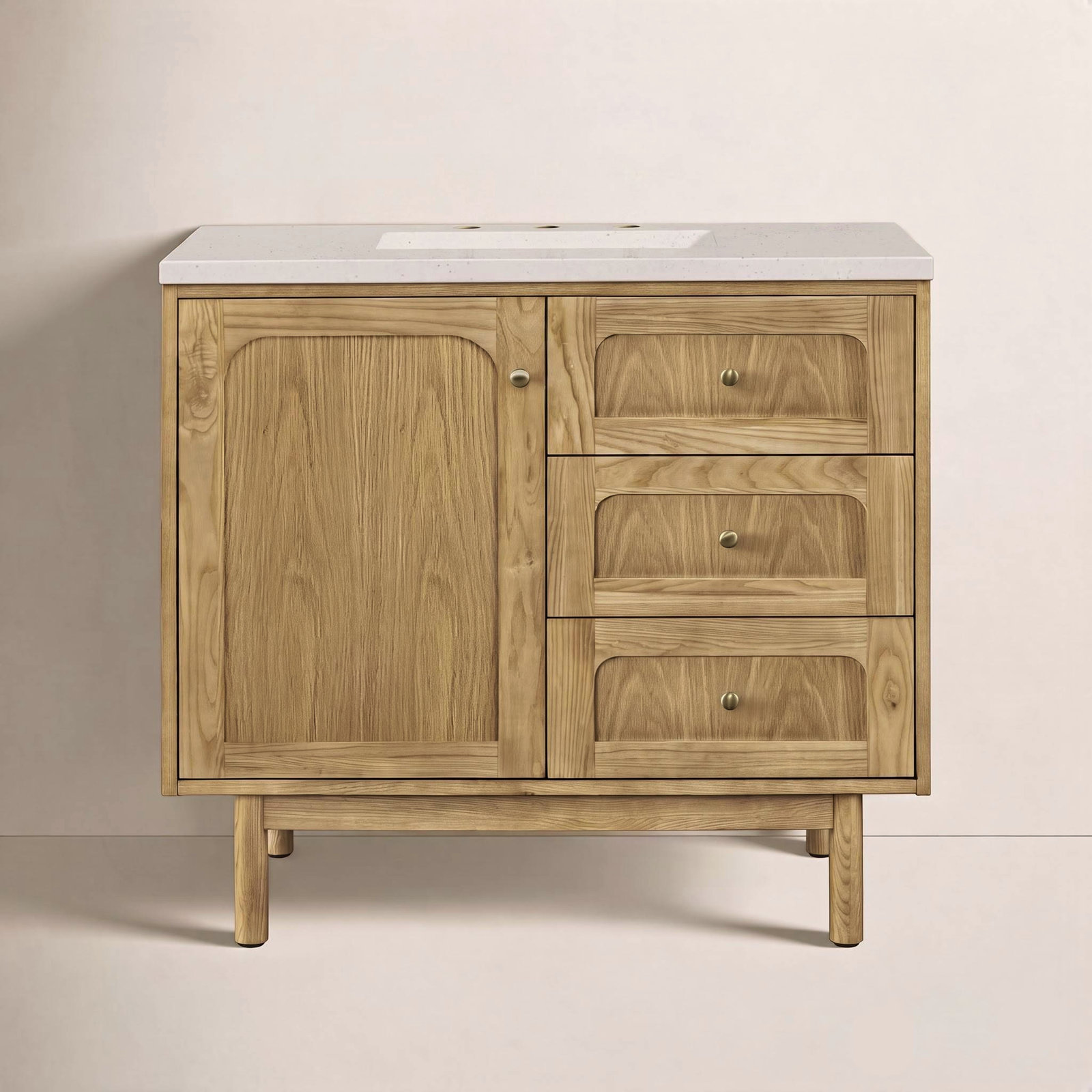 Laurent 36" Single Bathroom Vanity, Light Natural Oak, Lime Delight, 8" Widespread