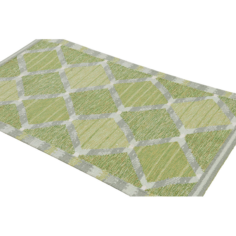 Scandinavian Cotton Geometric Area Rug, Runner 3' x 10'