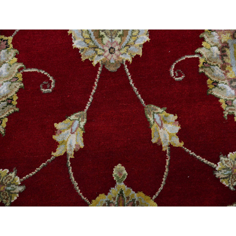 Tapis rouge en laine noué à la main 8 pi x 8 pi Zan Red Rajasthan 3CE3EEFC31E94DAA9A386C21F28D792E