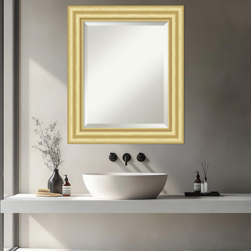 Miroir mural de salle de bain Sophia, 25,5 po x 25,5 po, Doré