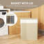  100L Laundry Basket with Lid, Washing Basket for Bathroom, Brown-2132228867