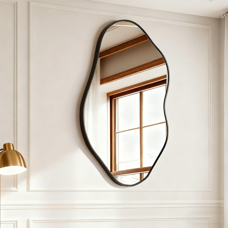 Inrregular Wall Mirror - Wall Mirrors Decorative Asymmetrical Mirror Tempered Glass Aviation Aluminum Alloy Frame For Bathroom, Bedroom, Living Room, Cloakroom, Entryway