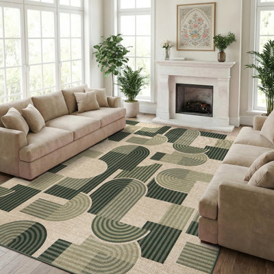 Tapis en jute à motif géométrique facile à nettoyer