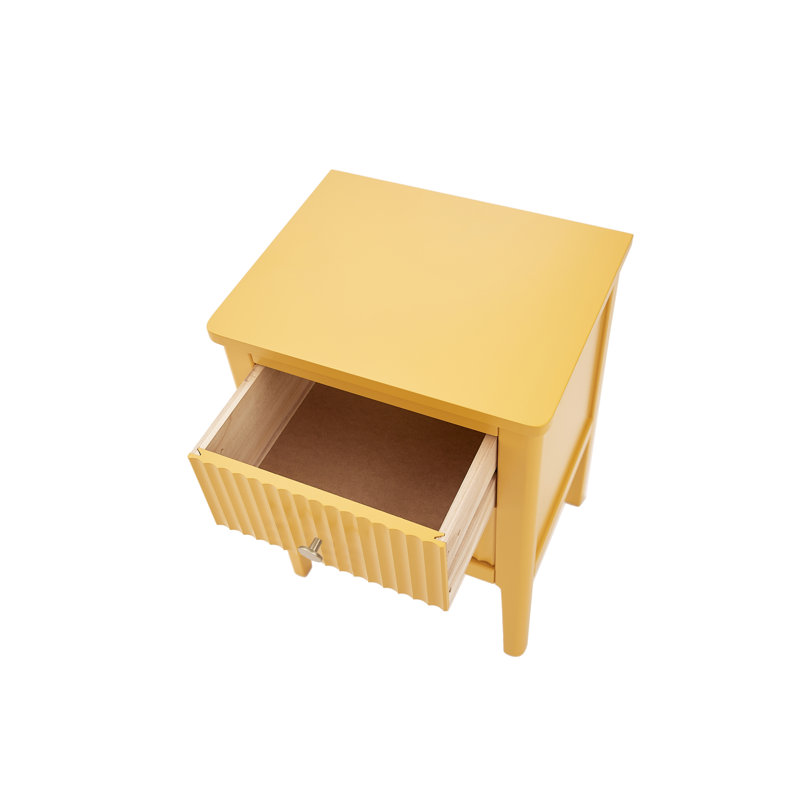 Amiere 42cm W Bedside Table, Mustard