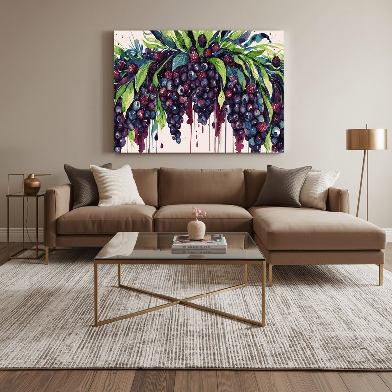«Fruit Acai Berry», art mural sur toile mauve, H 16 po x l 20 po