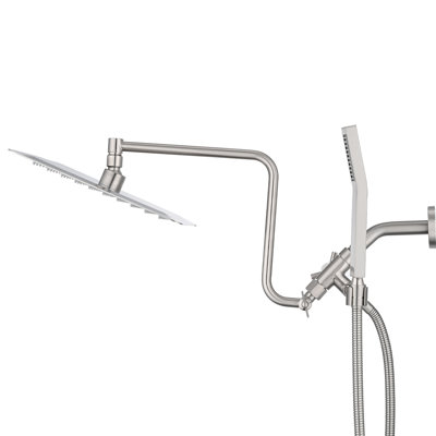 10 Inch Rainfall Shower Head with Handheld Shower Combo with 12 inch Adjustable Extension Arm