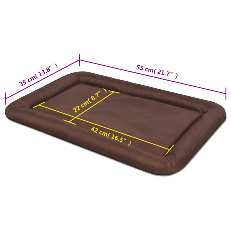Matelas pour chien, Brun, L 21,7 po x P 13,8 po