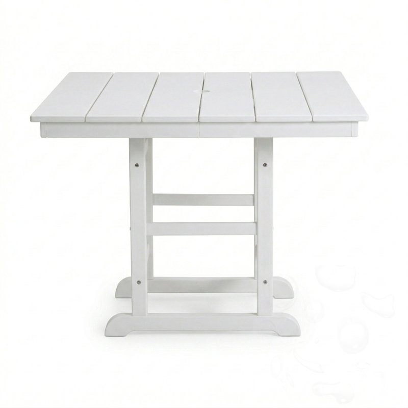 Table de patio pliante carrée, White