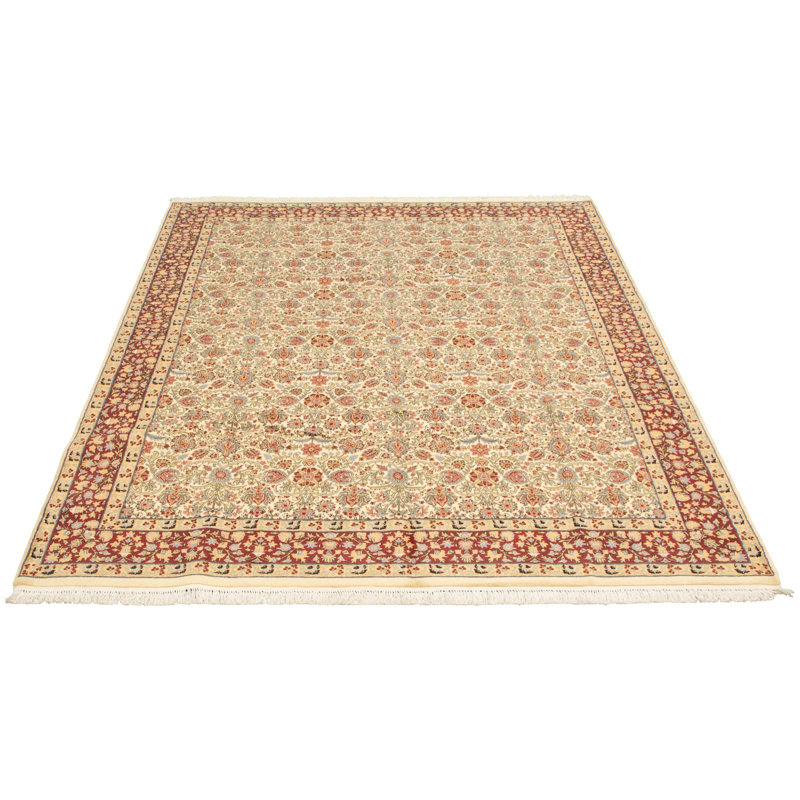 Tapis de zone en laine crème/rouge de 8 pi 1 po x 9 pi 9 po "one-of-a-kind" noué la 2010 tabriz Galestown