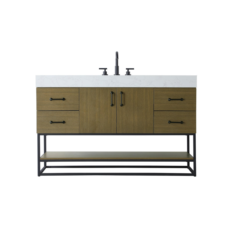 54 inch Single Bathroom Vanity, Chestnut Brown
