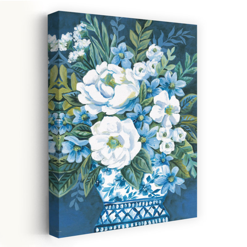 Art de printemps pivoines bleues et élégantes, H 36 po x l 24 po