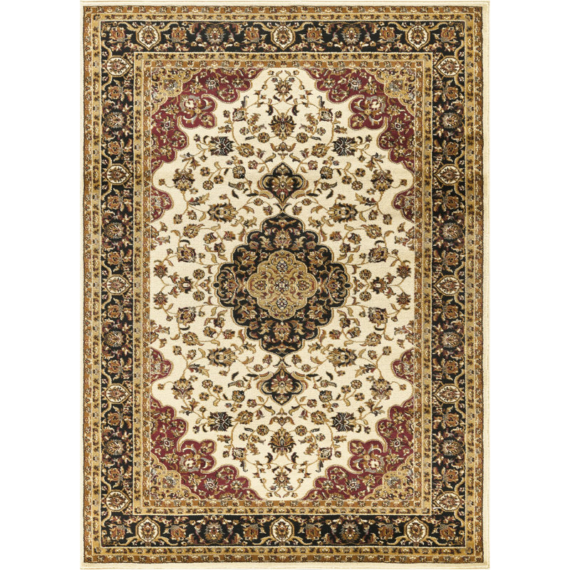 Tapis crème Classic 10 pi 6 po x 14 pi 6 po Classic, Crème/noir, Rectangle 10 pi 6 po x 14 pi 6 po