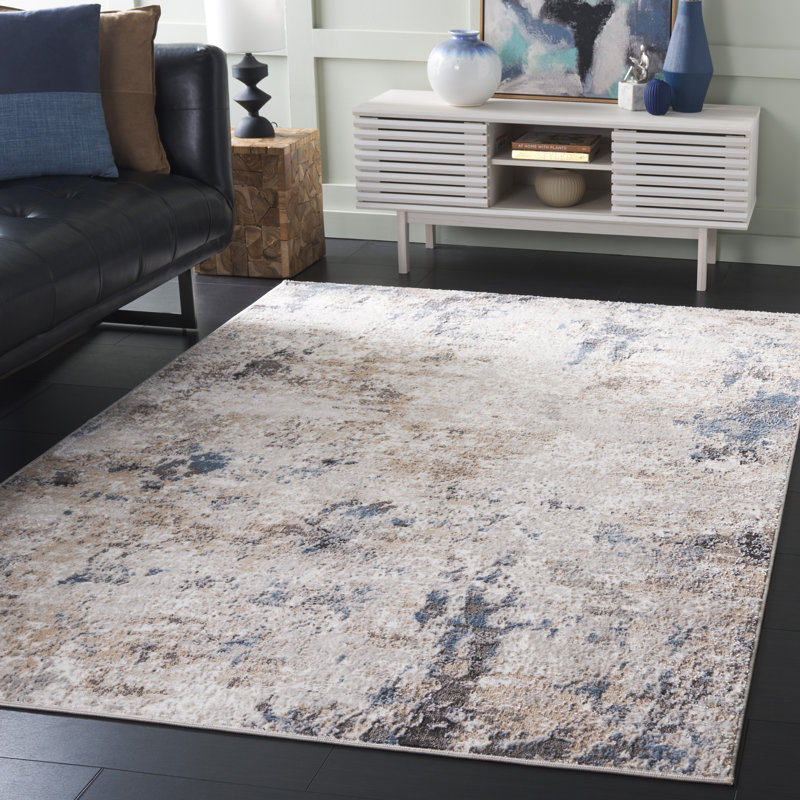 Tapis d'intérieur / extérieur abstrait Quincy Performance, Rectangle 9 po x 12 po