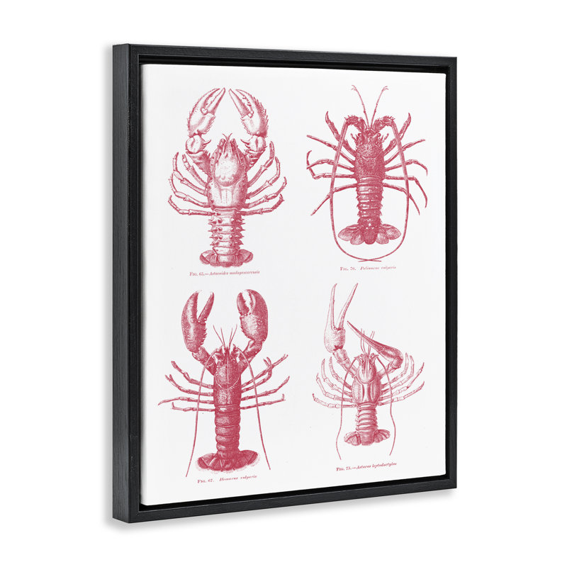 Cadre flottant Timeless Lobsters, Cadre flottant noir de jais, H 21 po x l 17 po