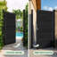 Barrière de jardin d'intimité en bois de cèdre avec cadre en aluminium-126234327-126234325