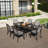 Dadne Rectangular Metal Outdoor Dining Table With Umbrella Hole , 63'' in. W 38'' in. D