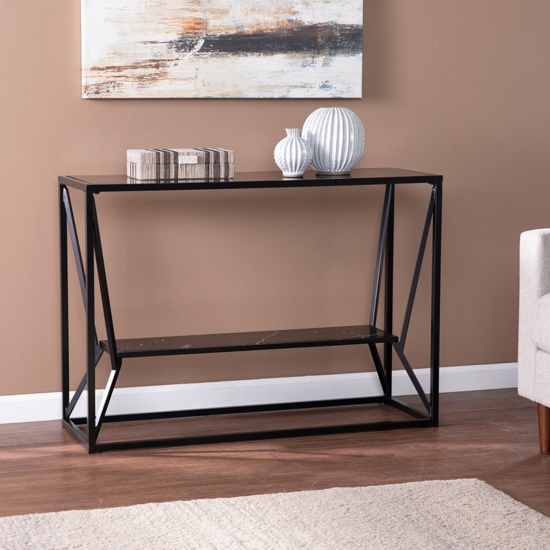 Long Glass-Top Console Table