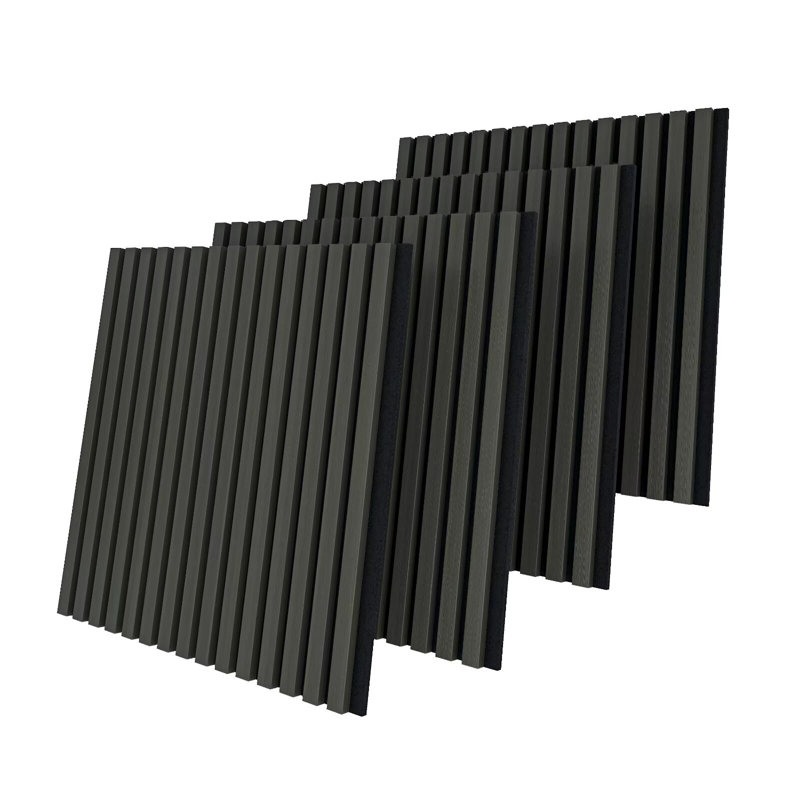 4 panneaux de panneaux muraux décoratifs à lattes en bois insonorisées et insonorisées 3D 23,6 po x 23,6 po pour murs et plafonds (15 pieds carrés)