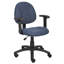 Chaise pivotante Jea, accoudoirs réglables, tweed bleu, roues-117561198