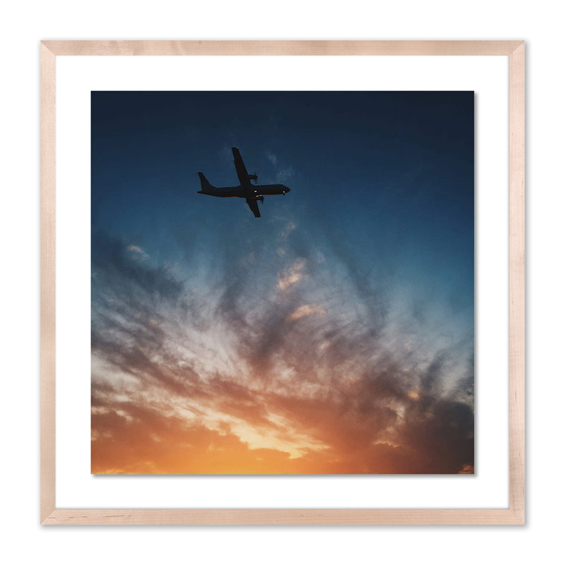 Sunset Plane Print by Vitaliy Paykov, Natural